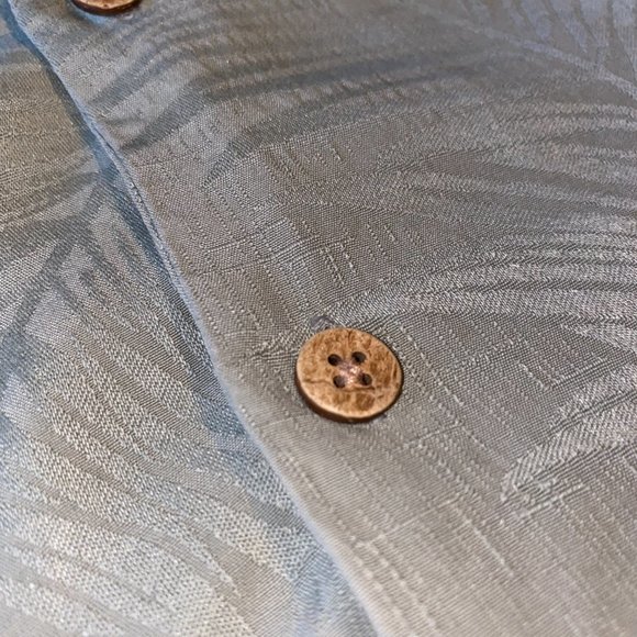 Jamaica Jaxx Green 100% Silk Button Down Hawaiian Shirt XL Cool Mint Green - Picture 6 of 7